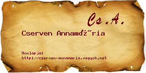 Cserven Annamária névjegykártya